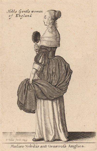 İngiliz Soylu Kadın, 1643 by Wenceslaus Hollar