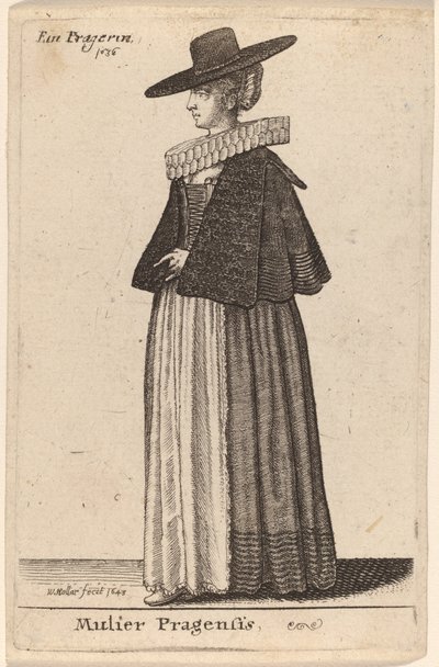 Praglı kadın by Wenceslaus Hollar