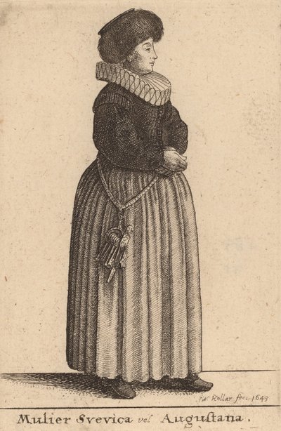 İsveçli veya Augustan kadını, 1643 by Wenceslaus Hollar