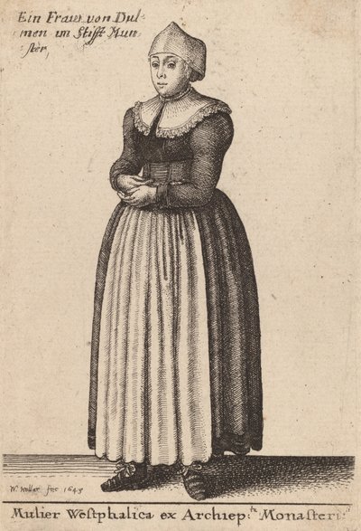 Manastır Başpiskoposunun Westphalia Kadını, 1643 by Wenceslaus Hollar
