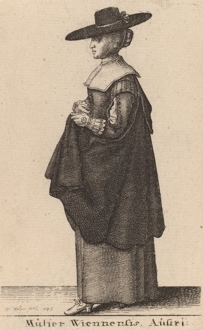 Güneyin Kadını, 1643 by Wenceslaus Hollar
