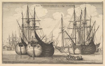 Hollandalı Yük Gemileri veya Flütler, 1647 by Wenceslaus Hollar