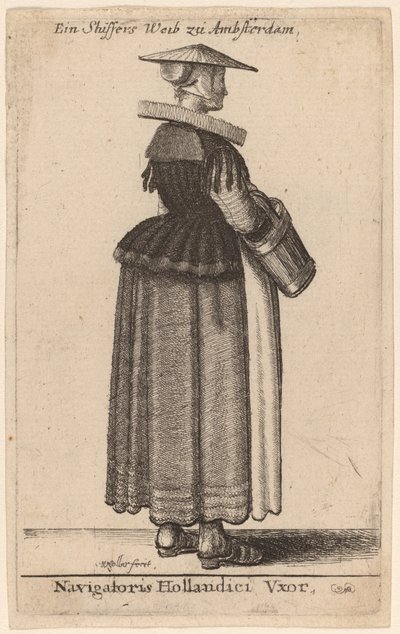 Hollandalı tarayıcının karısı by Wenceslaus Hollar