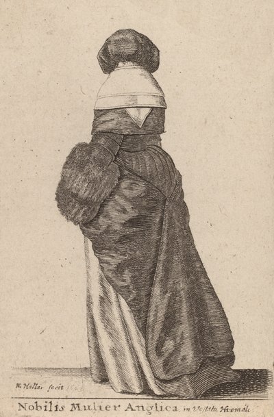 Kışlık Elbiseli Asil Bir İngiliz Kadını, 1643 by Wenceslaus Hollar