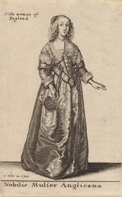 Ünlü bir Anglikan kadın. by Wenceslaus Hollar