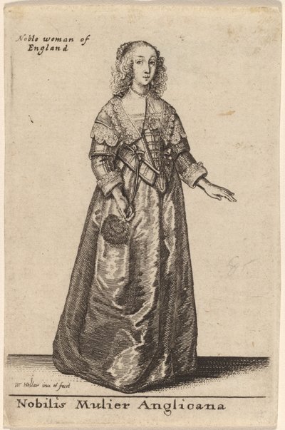 Ünlü bir Anglikan kadın by Wenceslaus Hollar