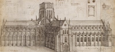 17. yüzyılın ortalarında kuzey-doğudan Eski St Paul Katedrali by Wenceslaus Hollar