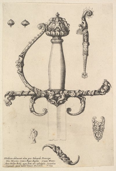 Süslü kılıç kabzası, 1642. by Wenceslaus Hollar