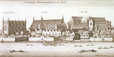 Westminster şehrinin bir parçası, 1647 by Wenceslaus Hollar