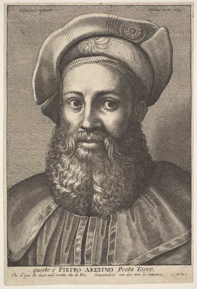 Pietro Aretino, 1640. by Wenceslaus Hollar