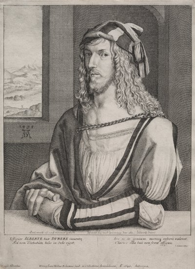 Albrecht Dürer'in 26 yaşındaki portresi by Wenceslaus Hollar