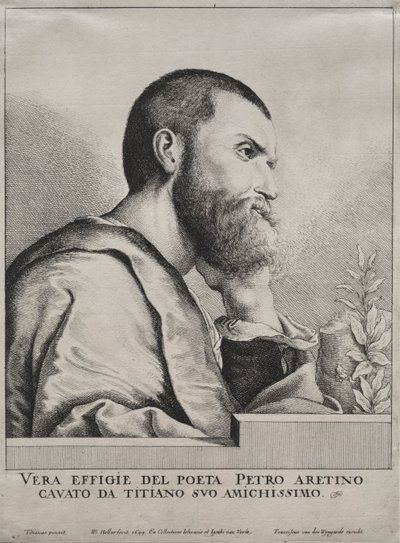 Pietro Aretino'nun portresi by Wenceslaus Hollar