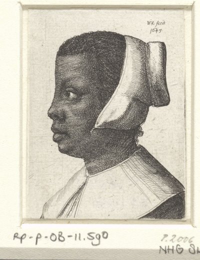 genç bir siyah kadın portresi by Wenceslaus Hollar
