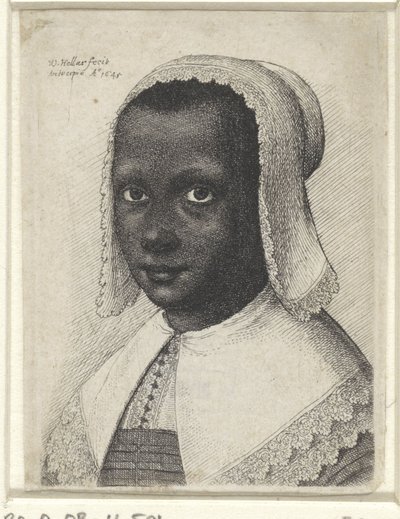 Genç bir siyah kadının portresi, 1645 by Wenceslaus Hollar