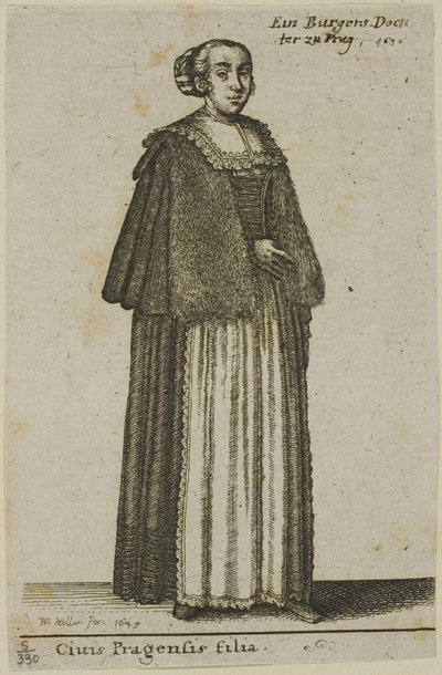 Prag Kızı by Wenceslaus Hollar