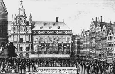 Proclamation of the peace of Westphalia in 1648, engraved by F. Wyngaerde   by Wenceslaus Hollar