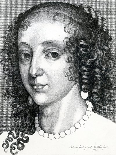 Kraliçe Henrietta Maria, 1641 by Wenceslaus Hollar