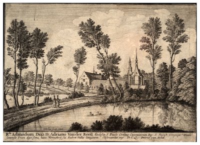 Rothendael manastırı. durum 1 by Wenceslaus Hollar