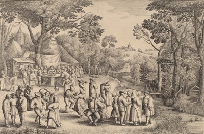 Rustik Düğün Dansı, 1650. by Wenceslaus Hollar