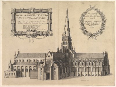 Güneyden Aziz Pauls Spire Ecclesiae Paulinae Prospektüsünü Gösteriyor..., 1657. by Wenceslaus Hollar