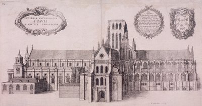 St Paul Katedrali eski, Londra, 1656 by Wenceslaus Hollar