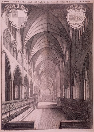St Paul Katedrali eski, Londra, c1658 by Wenceslaus Hollar
