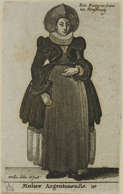 Strazburg Kadın by Wenceslaus Hollar