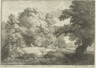 Şelalenin Üzerindeki Köprü by Wenceslaus Hollar