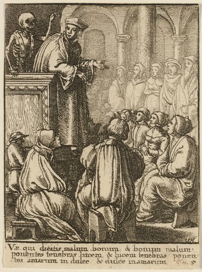 Vaiz ve Ölüm by Wenceslaus Hollar
