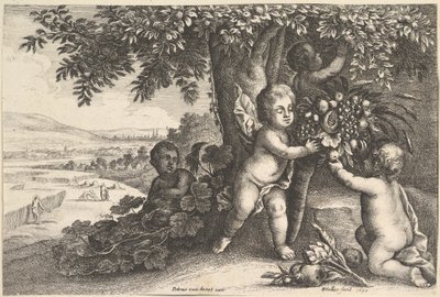 Nehir Tanrısı ve Çocuklar, 1625-77. by Wenceslaus Hollar