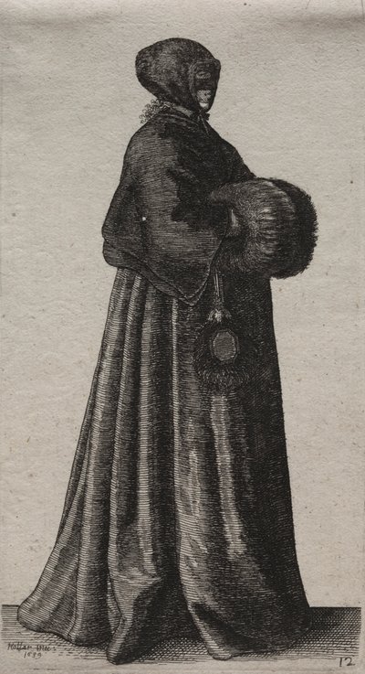 Asaletten Taşra Kadınına İngiliz Kadınlarının Çeşitli Alışkanlıkları..., 1639. by Wenceslaus Hollar
