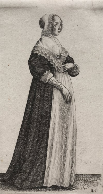 Asaletten Taşra Kadınına İngiliz Kadınlarının Çeşitli Alışkanlıkları..., 1640. by Wenceslaus Hollar