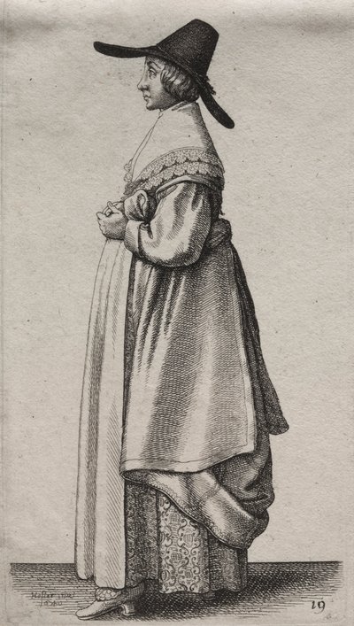 Asaletten Taşra Kadınına İngiliz Kadınlarının Çeşitli Alışkanlıkları..., 1640. by Wenceslaus Hollar
