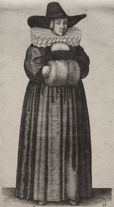 Asaletten Taşra Kadınına İngiliz Kadınlarının Çeşitli Alışkanlıkları..., 1640. by Wenceslaus Hollar