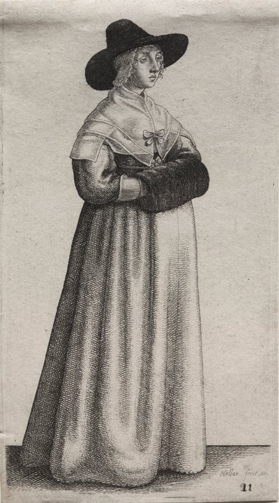 Asaletten Taşra Kadınına İngiliz Kadınlarının Çeşitli Alışkanlıkları..., 1640. by Wenceslaus Hollar