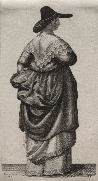 Asaletten Taşra Kadınına Kadar İngiliz Kadınlarının Bu Dönemde Olduğu Çeşitli Alışkanlıkları: Erkek Şapkalı Kadın by Wenceslaus Hollar