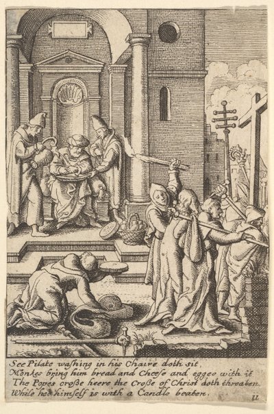 Ellerin yıkanması, 1625-77 by Wenceslaus Hollar
