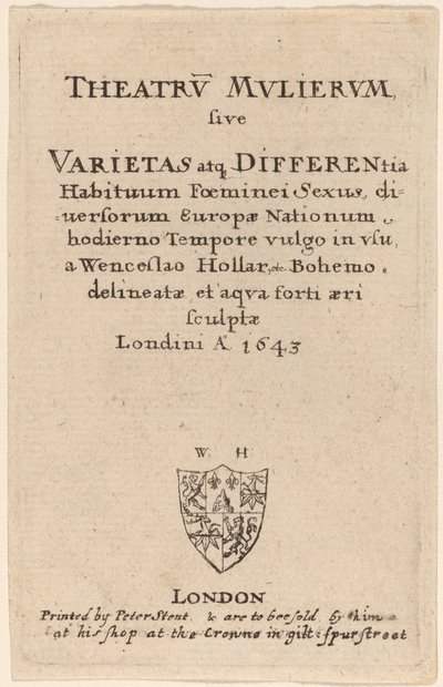 Kadın Tiyatrosu: Başlık Sayfası by Wenceslaus Hollar