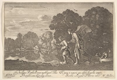 Tobias ve melek, 1644-52. by Wenceslaus Hollar