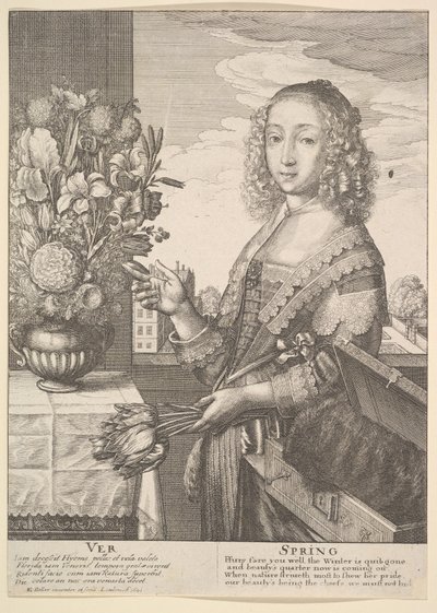 Ver - İlkbahar Üç çeyrek uzunluktaki mevsimler, 1641. by Wenceslaus Hollar
