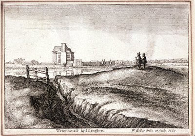 New River Head çevresindeki bölgenin görünümü, Finsbury, Londra, 1665 by Wenceslaus Hollar