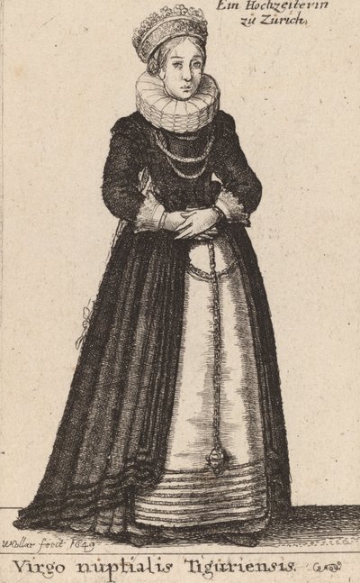 Tigurian Düğünün Hizmetçisi, 1649 by Wenceslaus Hollar