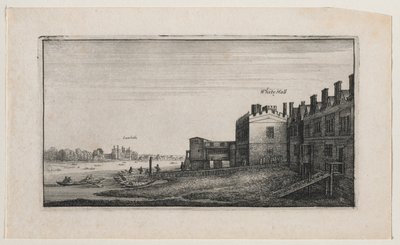 Uzakta Lambeth ile Nehirden Whitehall. by Wenceslaus Hollar