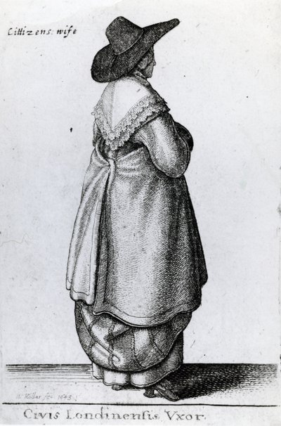 Londra Vatandaşının Karısı, 1643 by Wenceslaus Hollar