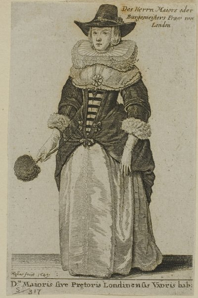 Londra Belediye Başkanının Eşi by Wenceslaus Hollar