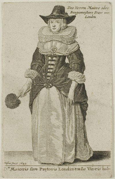 Londra Belediye Başkanının Eşi by Wenceslaus Hollar
