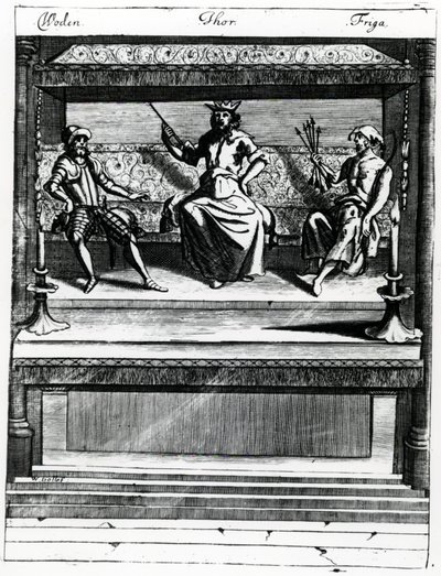 Woden, Thor ve Friga by Wenceslaus Hollar