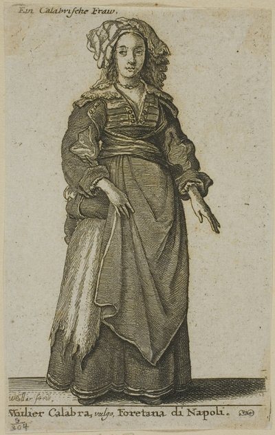 Calabrialı Kadın by Wenceslaus Hollar