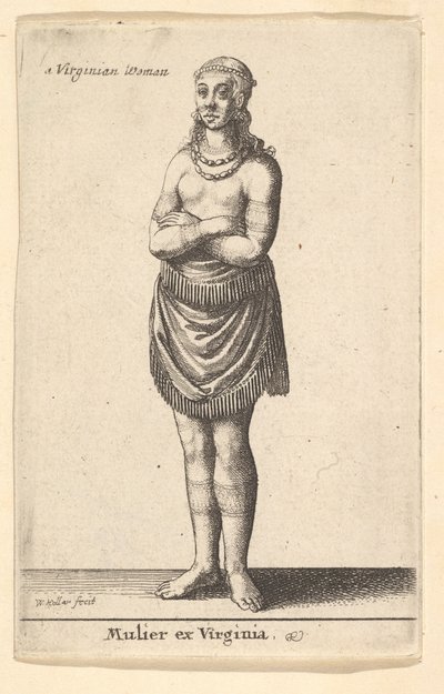 Virginia Kadını, yaklaşık. 1643. by Wenceslaus Hollar