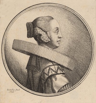 Profilde Ruff Olan Kadın, 1643. by Wenceslaus Hollar